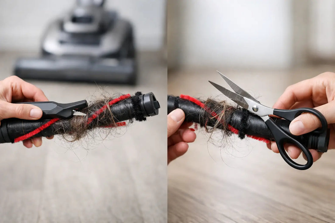 Vacuum Brush Cleaner Versus Scissors